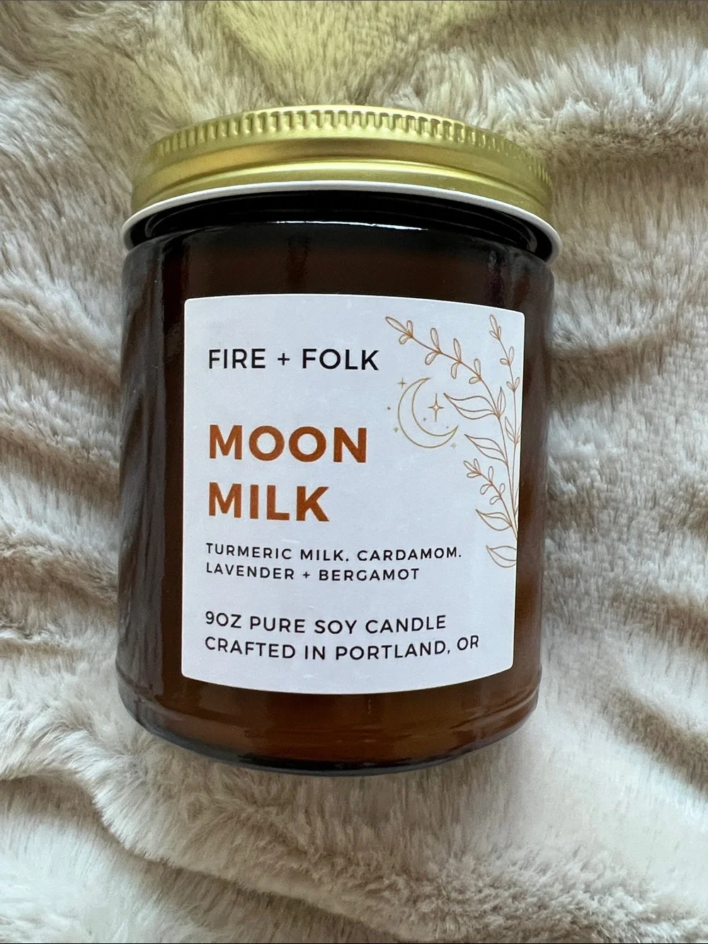 2 for $30 🕯️💛 Fire + Folk “Moon Milk” Soy Candle • 9oz